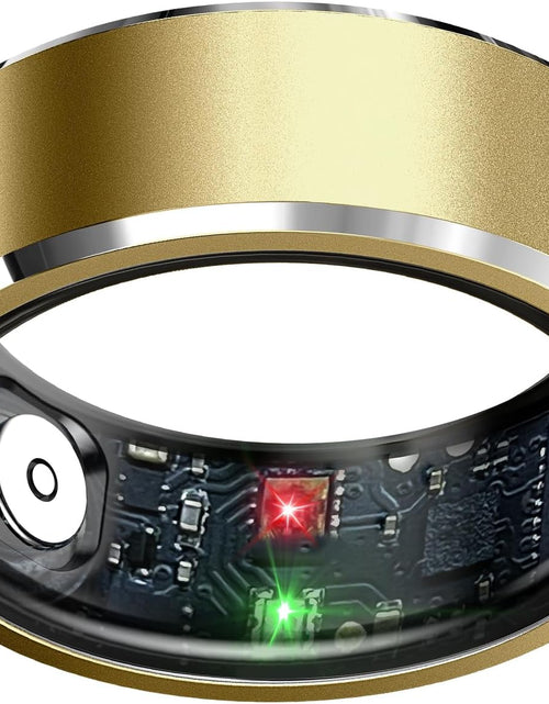 Load image into Gallery viewer, Smart Ring Health Tracker, Sleep Tracker Ring with Heart Rate, Waterproof Fitness Ring for Activity Monitoring/Steps/Distance/Calories,Air Gestures,Up to 7-Day Battery,For Ios Android (Light Gold,#12)
