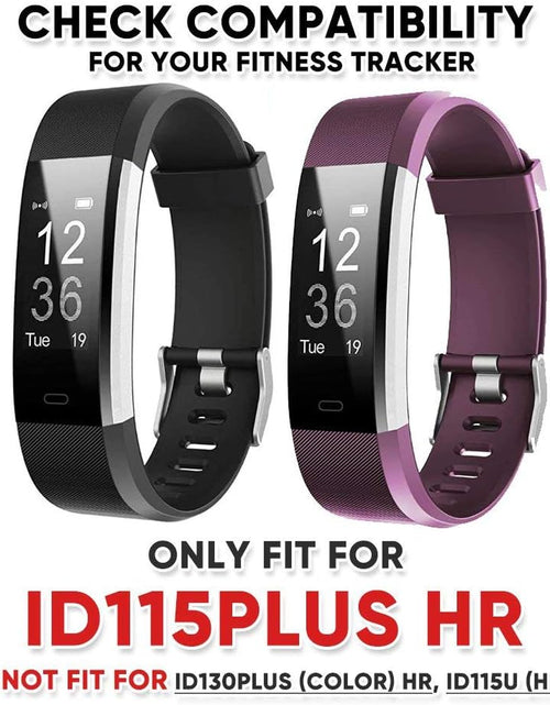 Load image into Gallery viewer, Id115Plus Hr Very Fit Pro Bands Replacement Strap for Veryfitpro Id115Plus HR Letscom Fitness Tracker Bands, Lintelek Fitness Tracker Bands, Letsfit Replacement Bands Purple and Black