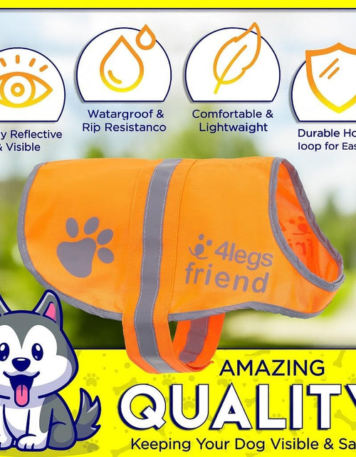 Load image into Gallery viewer, Upgraded Reflective Dog Vest. Hi-Visibility, Fluorescent Blaze Orange Dog Vest Helps Protect Your Best Friend. Safeguard Your PUP from Motorists & Hunting Accidents, on or off Leash by