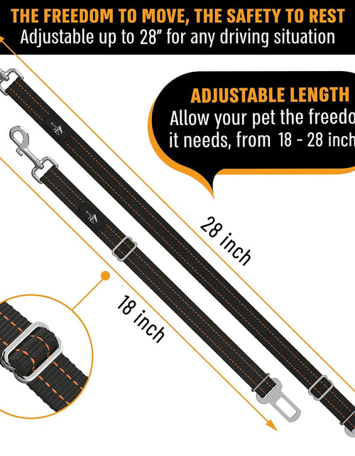 Load image into Gallery viewer, Dog Car Harness - Pack of 1 Dog Seatbelts for Cars, Trucks, Travel - Tether Belt for Small & Large Dogs - Orange