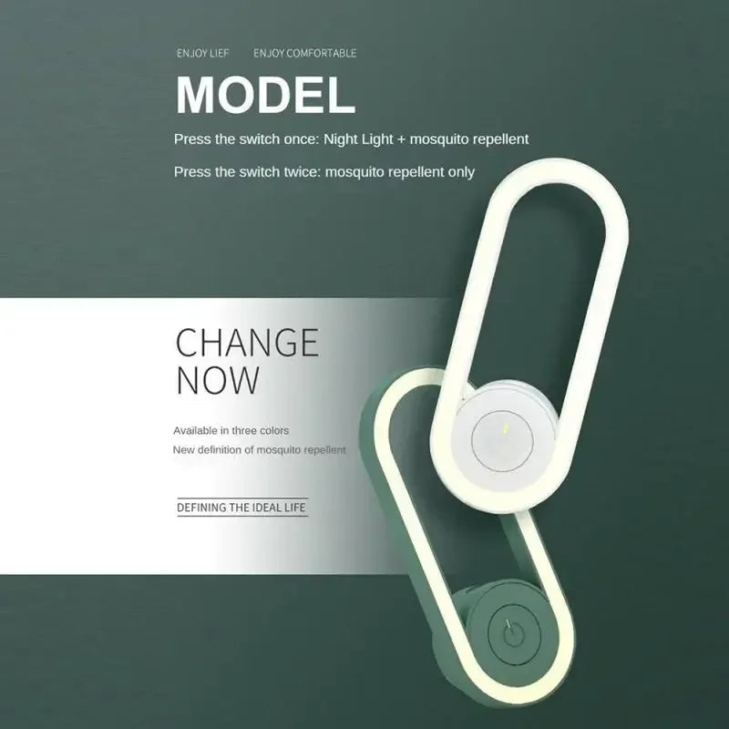 BuzzShield™ Ultrasonic Mosquito Repeller & LED Night Lamp – Sleep Tight, Bite-Free, Every Night