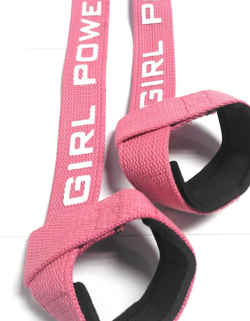 Load image into Gallery viewer, Wrist Straps Pink GRIP Girl Power Bodybuilding Crossfit Lifting STRAPS