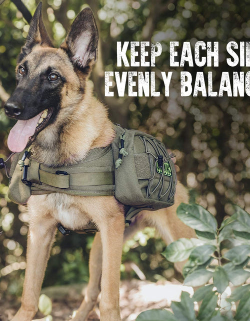 Load image into Gallery viewer, Dog Backpack for Medium & Large Dogs, Nylon Backpack for Dogs Tactical Pet Backpack with Side Pockets for Hiking Walking Training Running (Green, Large)