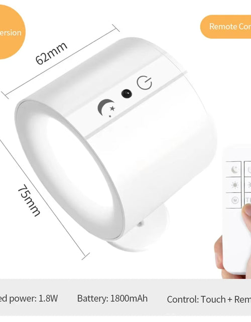 Load image into Gallery viewer, GlowFlex Touch Wall Lamp – Dual Head LED Light with Remote, 360° Rotation & USB Rechargeable Design