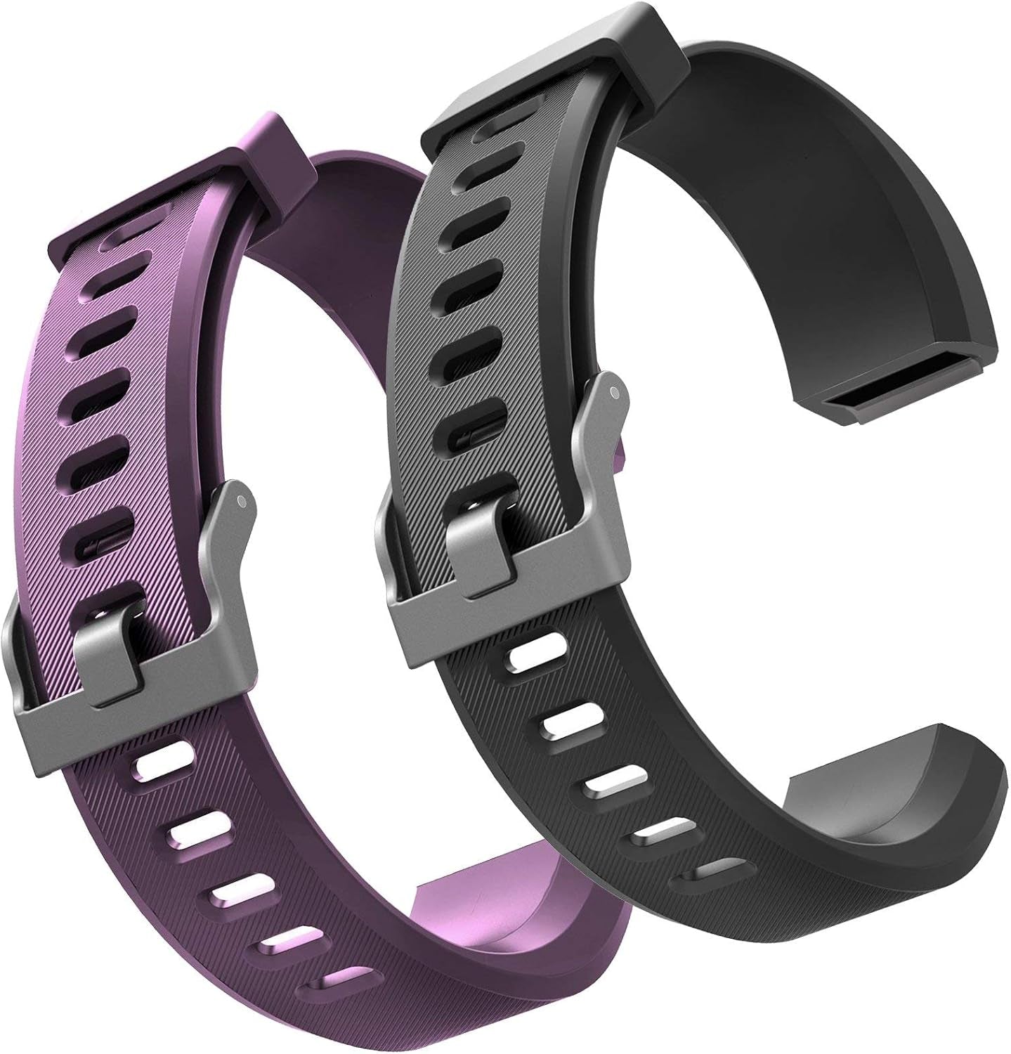 Id115Plus Hr Very Fit Pro Bands Replacement Strap for Veryfitpro Id115Plus HR Letscom Fitness Tracker Bands, Lintelek Fitness Tracker Bands, Letsfit Replacement Bands Purple and Black