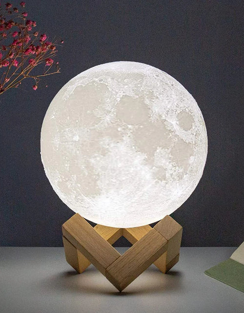 Load image into Gallery viewer, D5 8Cm Moon Lamp LED Night Light Battery Powered with Stand Starry Lamp Bedroom Decor Night Lights Kids Gift Moon Lamp Xmas Gift