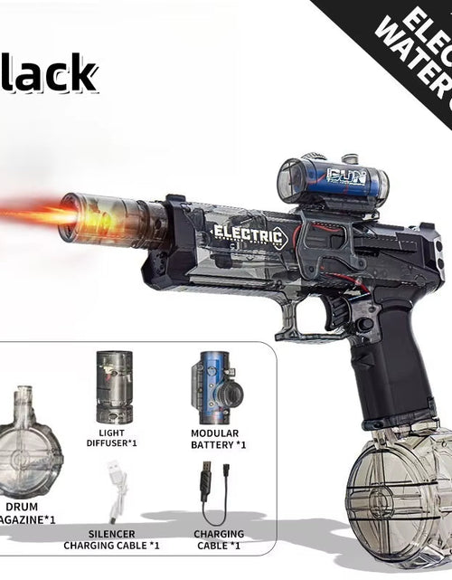 Load image into Gallery viewer, Electric Continuous Firing Water Gun Fully Automatic with Light Flame Large Capacity Water Blaster Summer Outdoor Beach Toy
