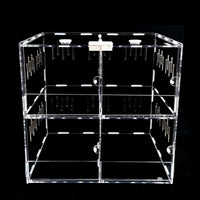 4 Grids Acrylic Pet Lizard Crawling Box Reptile Tank Insect Spiders Lizard Breeding