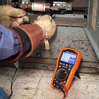 MM600 Multimeter, Digital Auto-Ranging, AC/DC Voltage and Current, Temperature, Frequency, Continuity, More, 1000V, Orange