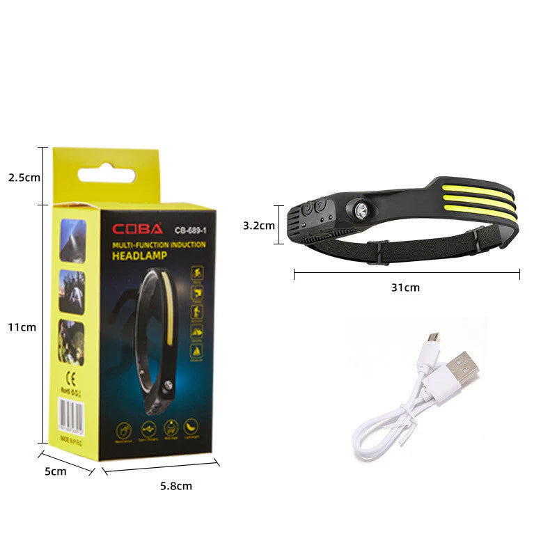 Smart Sensor Light Bright Headlamp Outdoor Wearable