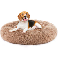 24-Inch Non-Slip round Fluffy Plush Pet Bed