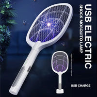 ZapAway USB Electric Mosquito Lamp & Fly Swatter – Portable Handheld Triple-Layer Mesh for Instant Relief