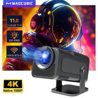 4K Android 11 Projector Native 1080P 390ANSI HY320 Dual Wifi6 BT5.0 1920*1080P Cinema Portable Projetor Upgrated HY300