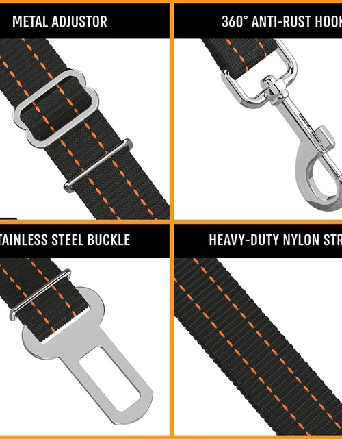Load image into Gallery viewer, Dog Car Harness - Pack of 1 Dog Seatbelts for Cars, Trucks, Travel - Tether Belt for Small &amp; Large Dogs - Orange
