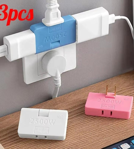 3-Port Rotatable US Plug Adapter – Compact Power, Anywhere You Go