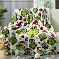 Grinch Pattern Throw Blanket