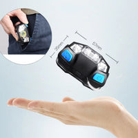 High-Capacity USB Rechargeable LED Headlamp with Wave Sensor for Outdoor Use