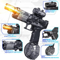 Electric Continuous Firing Water Gun Fully Automatic with Light Flame Large Capacity Water Blaster Summer Outdoor Beach Toy