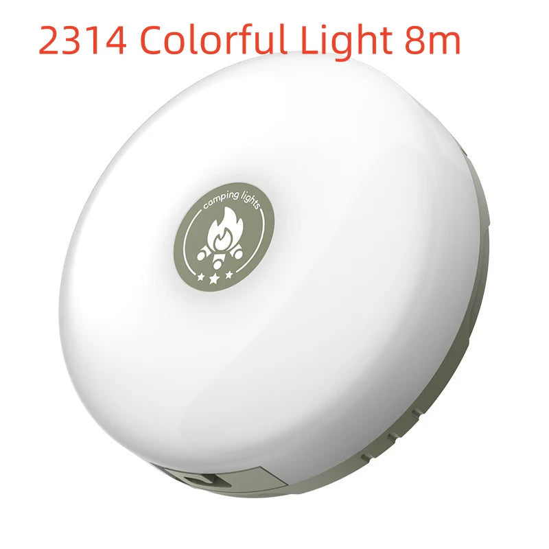 Portable Rechargeable Camping Light with 7-Color Mood Lighting for Outdoor Tents