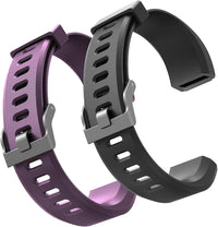 Id115Plus Hr Very Fit Pro Bands Replacement Strap for Veryfitpro Id115Plus HR Letscom Fitness Tracker Bands, Lintelek Fitness Tracker Bands, Letsfit Replacement Bands Purple and Black