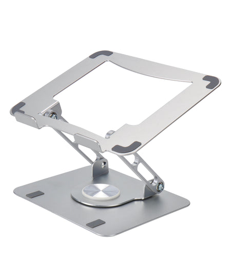 Swivel Laptop Stand for Desk – Adjustable Laptop Stand for Desk 360 Rotation – Raise, Tilt, Rotate, Cool Laptops with This Ergonomic Laptop Riser for Desk Ipad Stand Laptop Cooling Pad (Silver)