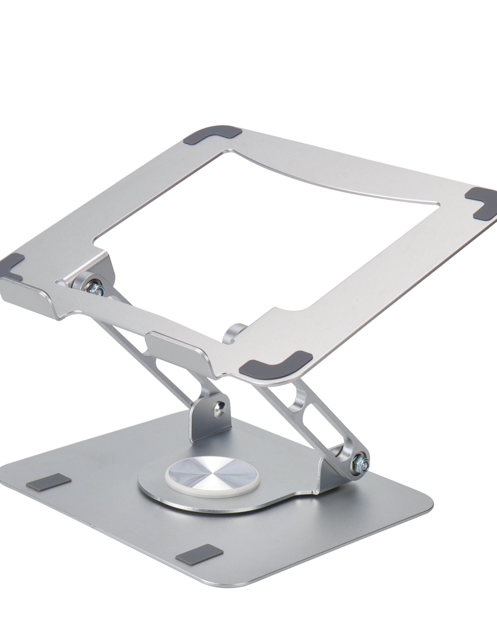 Swivel Laptop Stand for Desk – Adjustable Laptop Stand for Desk 360 Rotation – Raise, Tilt, Rotate, Cool Laptops with This Ergonomic Laptop Riser for Desk Ipad Stand Laptop Cooling Pad (Silver)