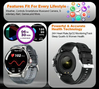 1.85" Ultra HD Smartwatch GPS Bluetooth Call Health Monitoring Watch Gym Gift