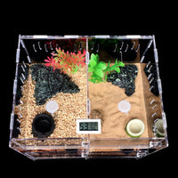 4 Grids Acrylic Pet Lizard Crawling Box Reptile Tank Insect Spiders Lizard Breeding