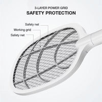 ZapAway USB Electric Mosquito Lamp & Fly Swatter – Portable Handheld Triple-Layer Mesh for Instant Relief