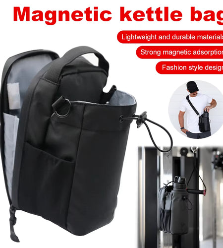 Magnetic Gym Bag Large Capacity Magnetic Carrier Bag with Phone Pocket Portable Gym Water Bottle Pouch Gym Accessories Organizer