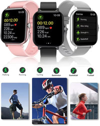 Smart Fitness Tracker Watch for Android/Ios - IP68, Heart Rate/Blood Oxygen/Sleep Monitoring, 8 Sports Modes, Breath Training, Weather Updates - 1.69-Inch Display for Men and Women (Rose Gold)