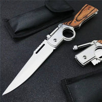 AK47 Tactical Folding Knife – Multi-Purpose Survival Blade with LED Light & Nylon Sheath