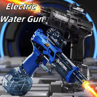 Electric Continuous Firing Water Gun Fully Automatic with Light Flame Large Capacity Water Blaster Summer Outdoor Beach Toy