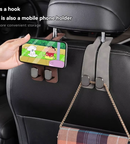 Luxury Suede Double Hook Organizer – Premium Rear Seat Backrest Hook for Changan CS Series & Eado
